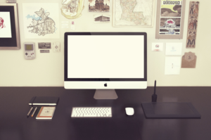 iMac on a desk mockup