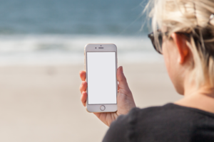 iPhone 6 at the beach mockup