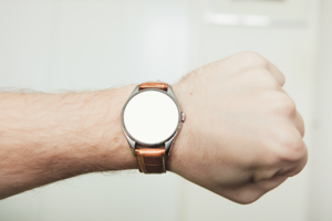 Smartwatch on wrist mockup